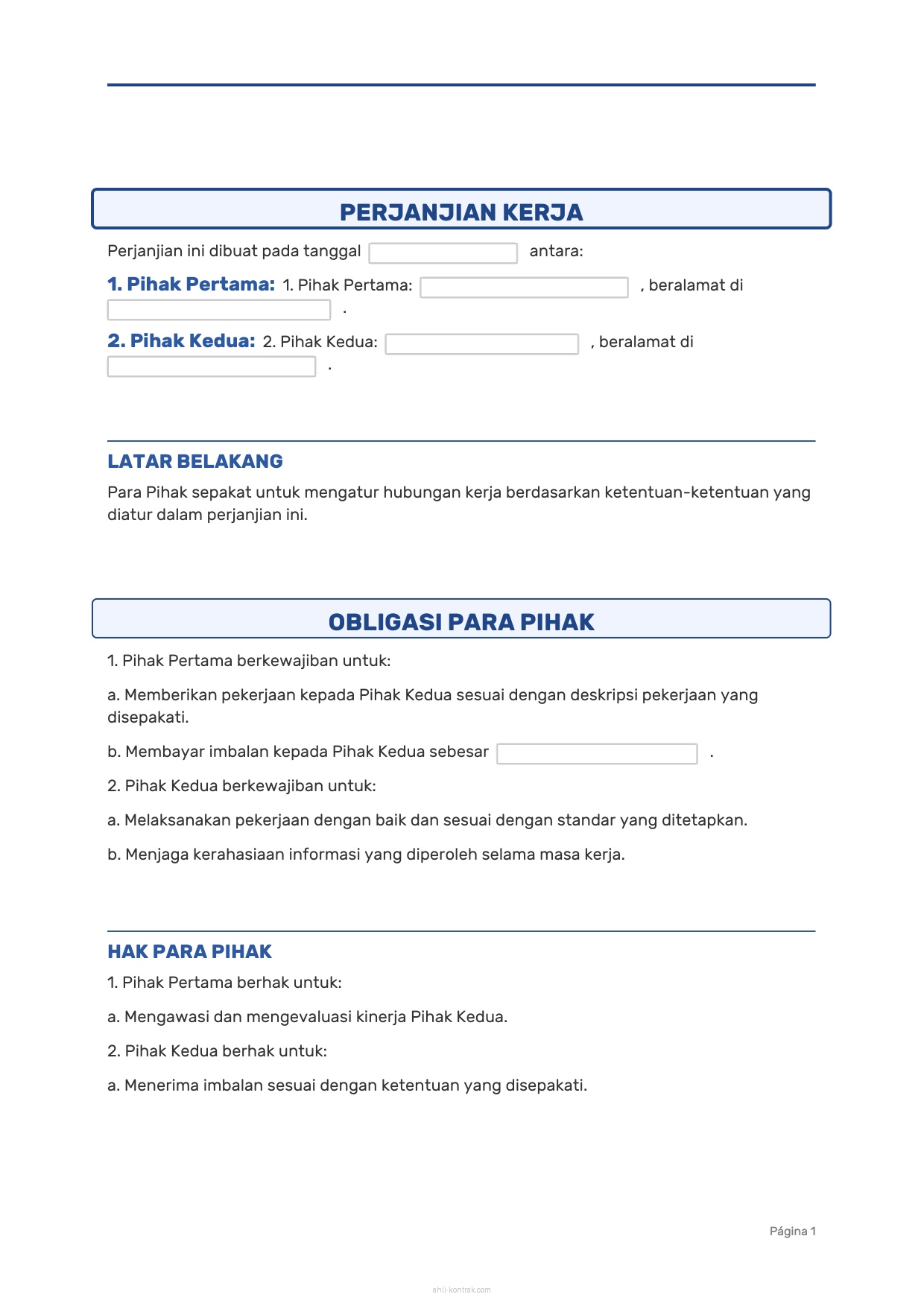 Contoh Surat Habis Kontrak Kerja