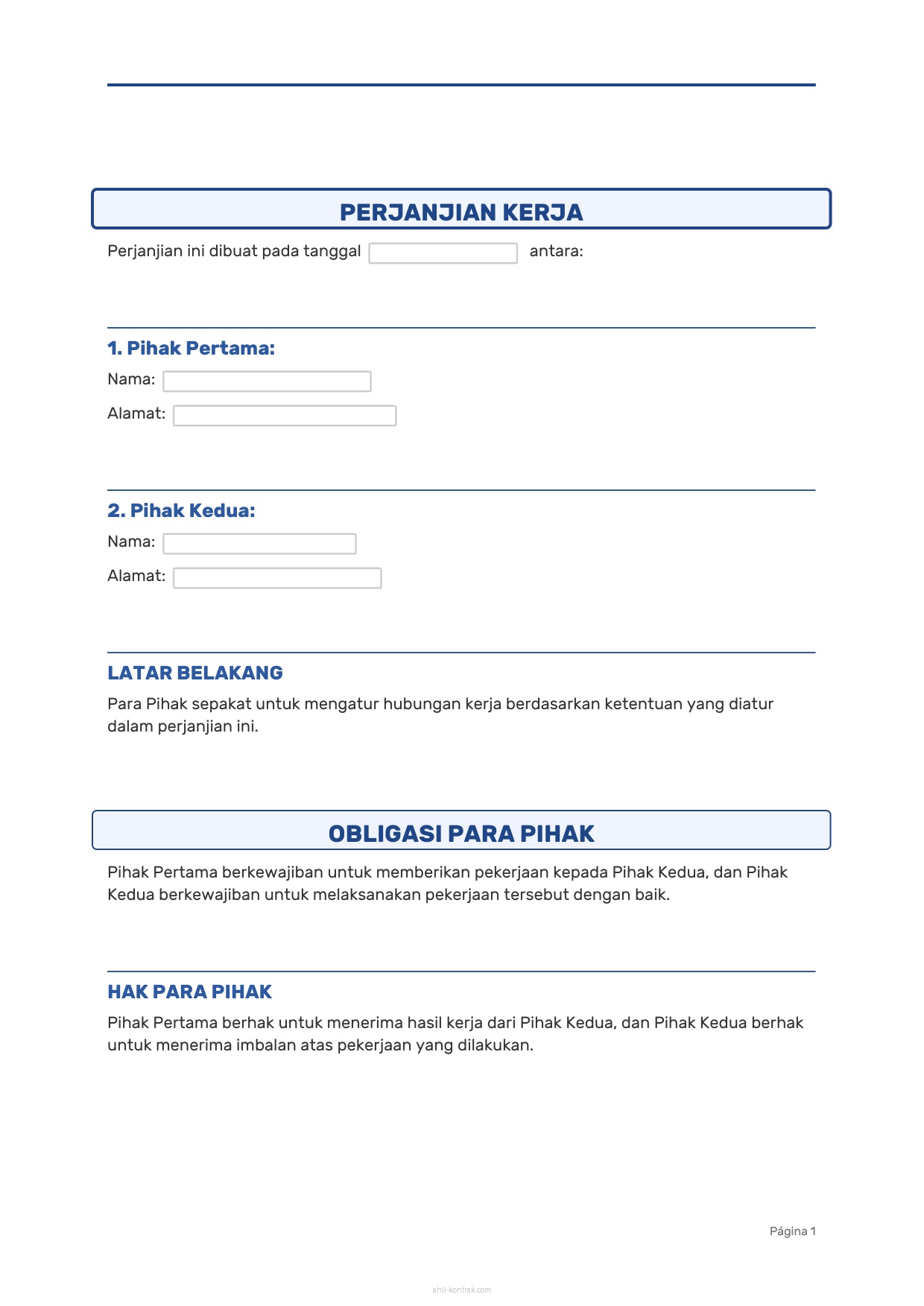 Contoh Surat Kontrak Kerja Karyawan