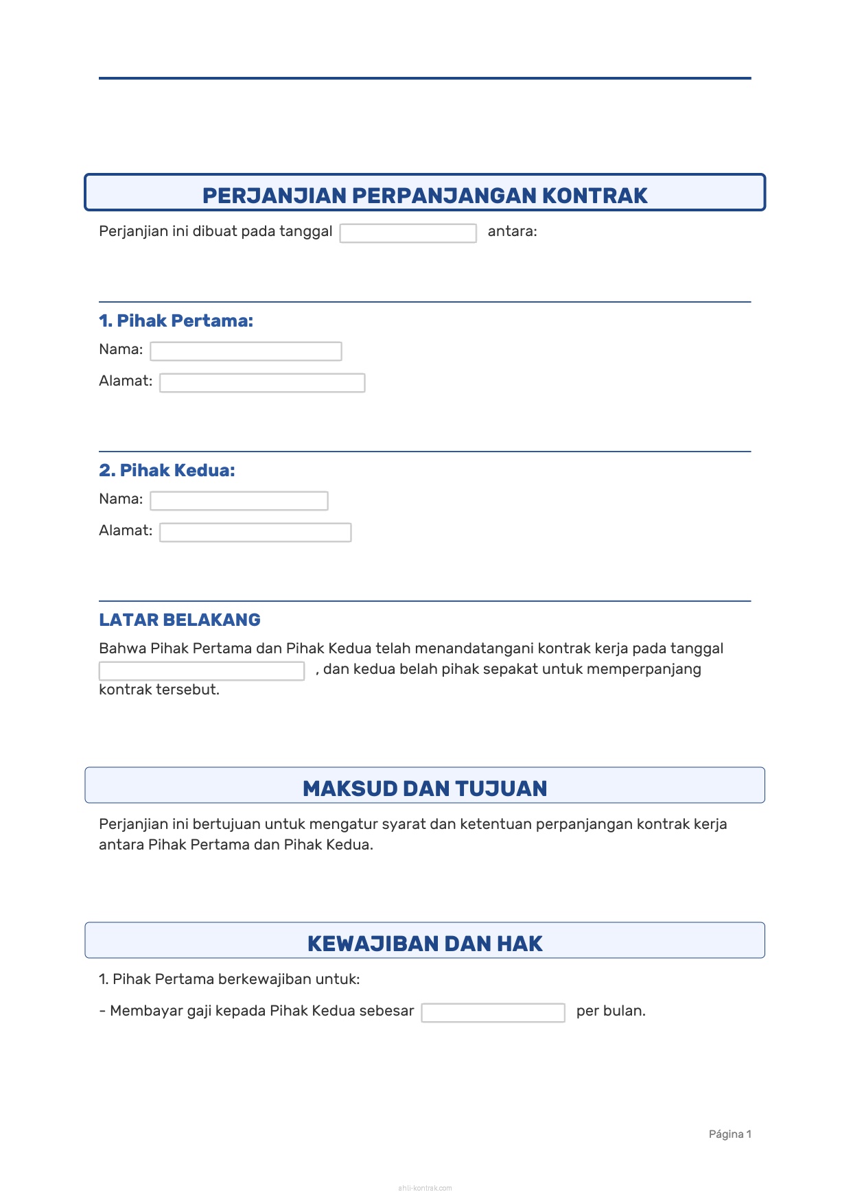 Contoh Surat Lamaran Kerja Perpanjangan Kontrak