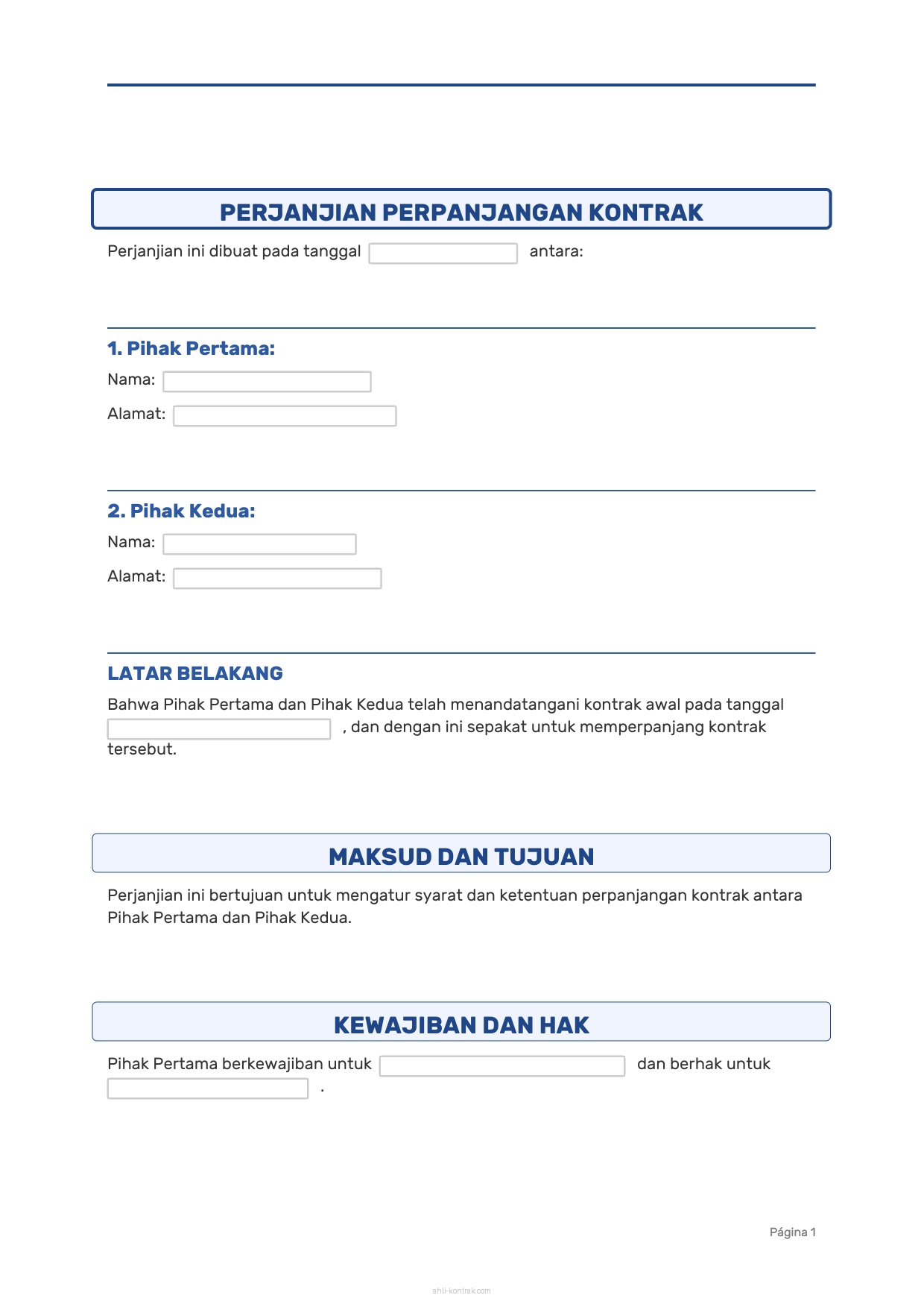 Contoh Surat Lamaran Perpanjangan Kontrak