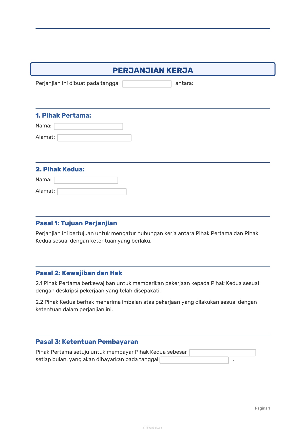 Contoh Surat Pemberitahuan Habis Kontrak Kerja Karyawan