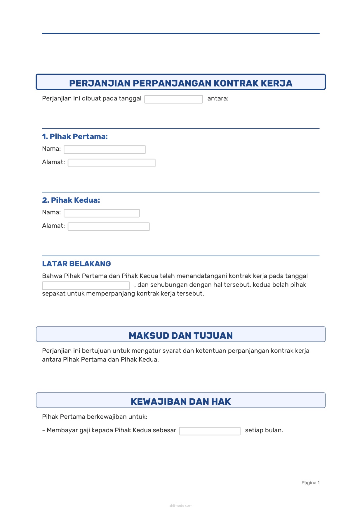 Contoh Surat Permohonan Perpanjangan Kontrak Kerja