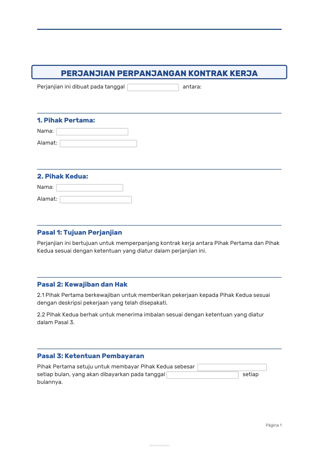 Contoh Surat Perpanjangan Kontrak Kerja Karyawan Pabrik