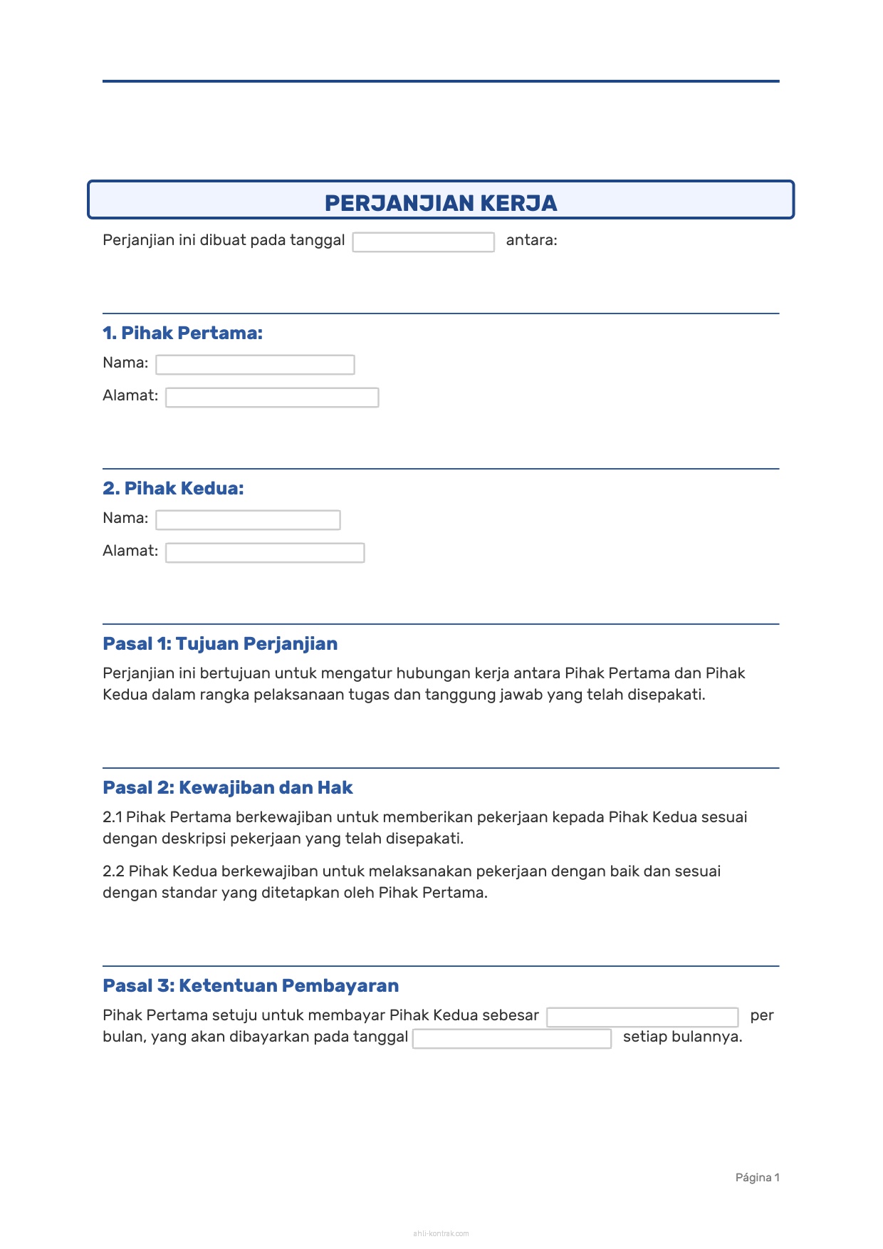 Surat Kontrak Kerja Bin Cpns 2024