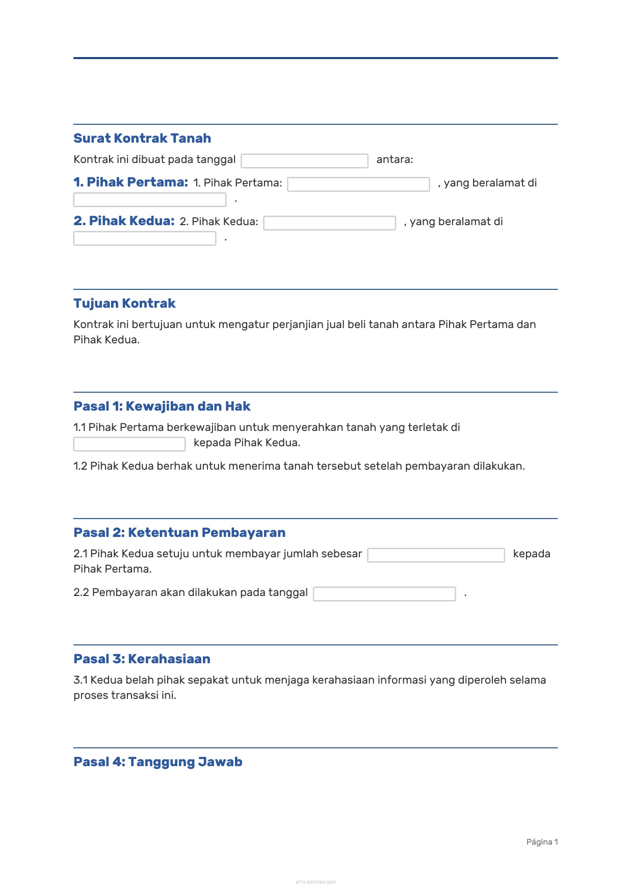 Surat Kontrak Tanah