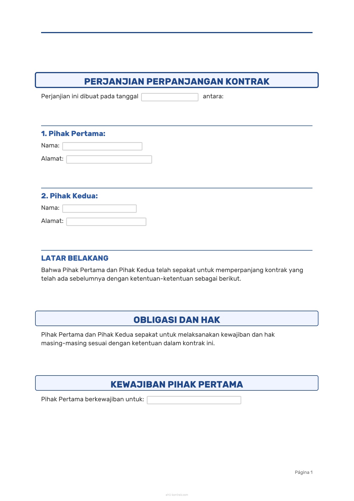 Surat Lamaran Perpanjang Kontrak