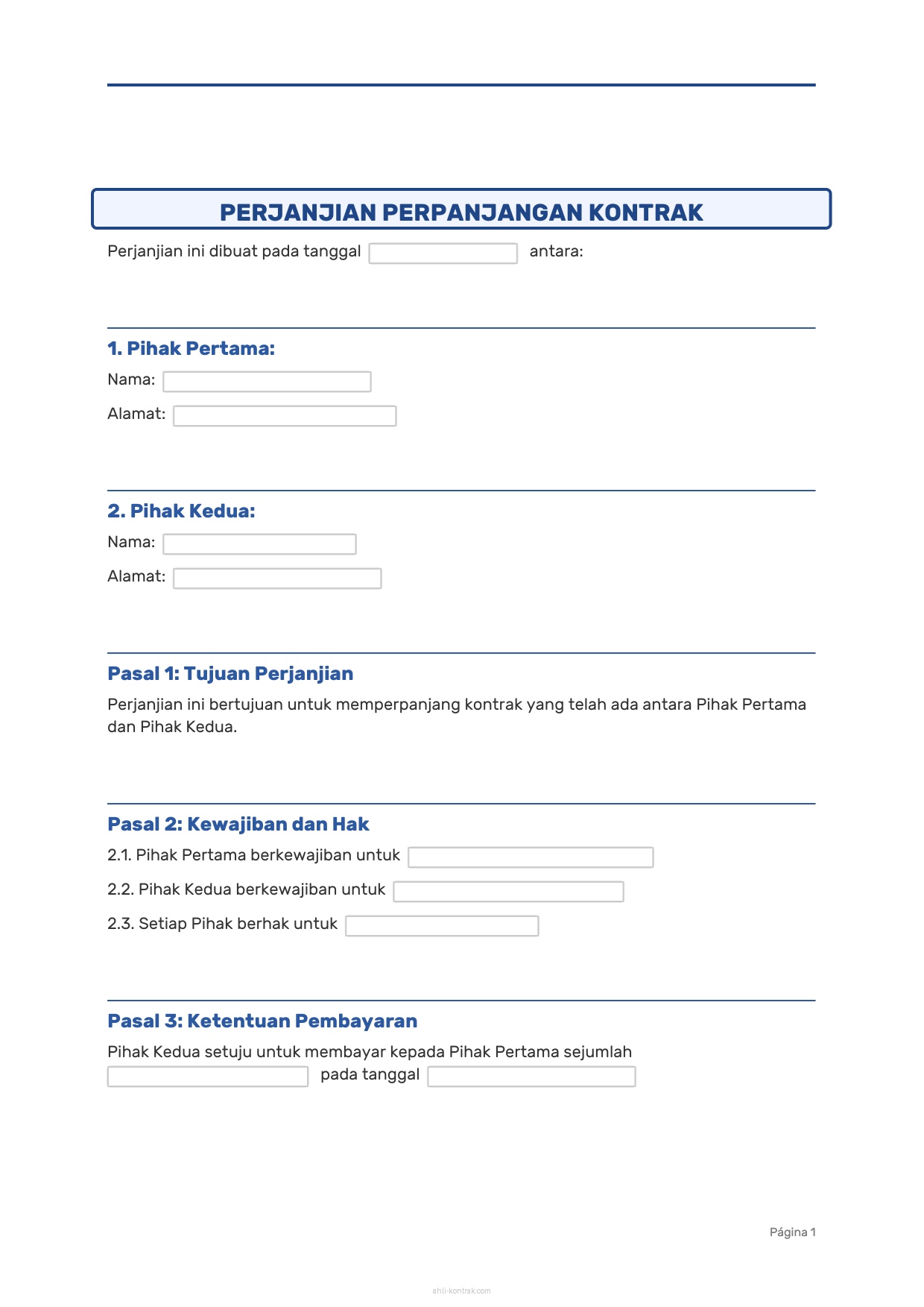 Surat Lamaran Perpanjangan Kontrak