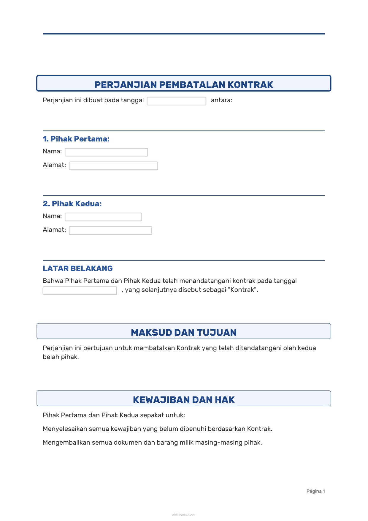 Surat Pembatalan Kontrak