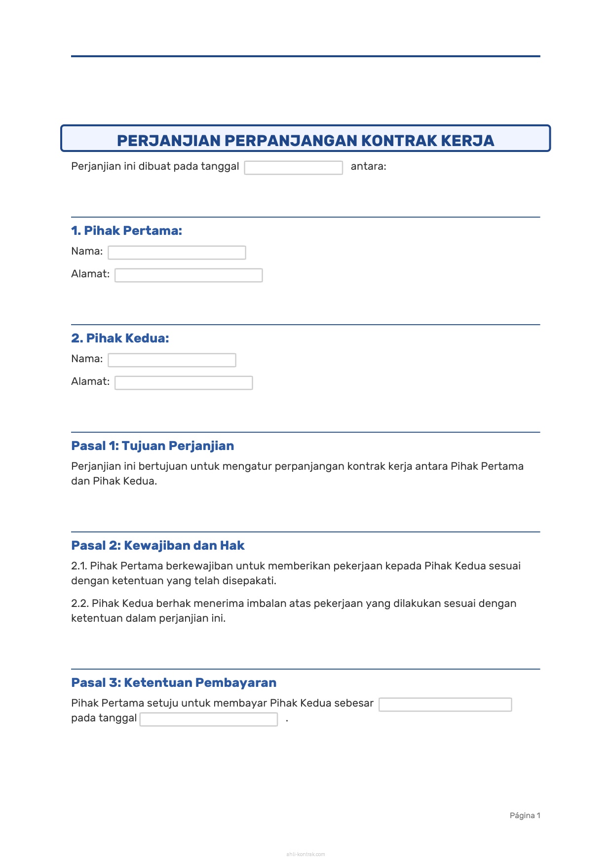 Surat Permohonan Perpanjangan Kontrak Kerja