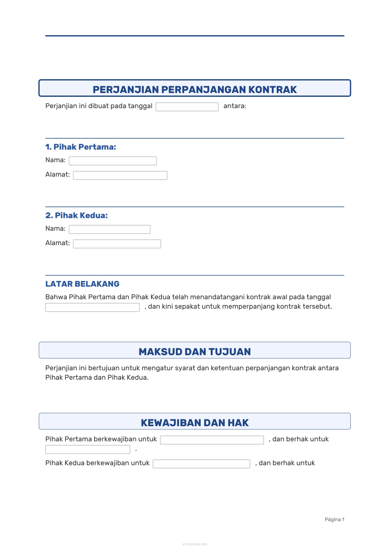 Surat Permohonan Perpanjangan Kontrak